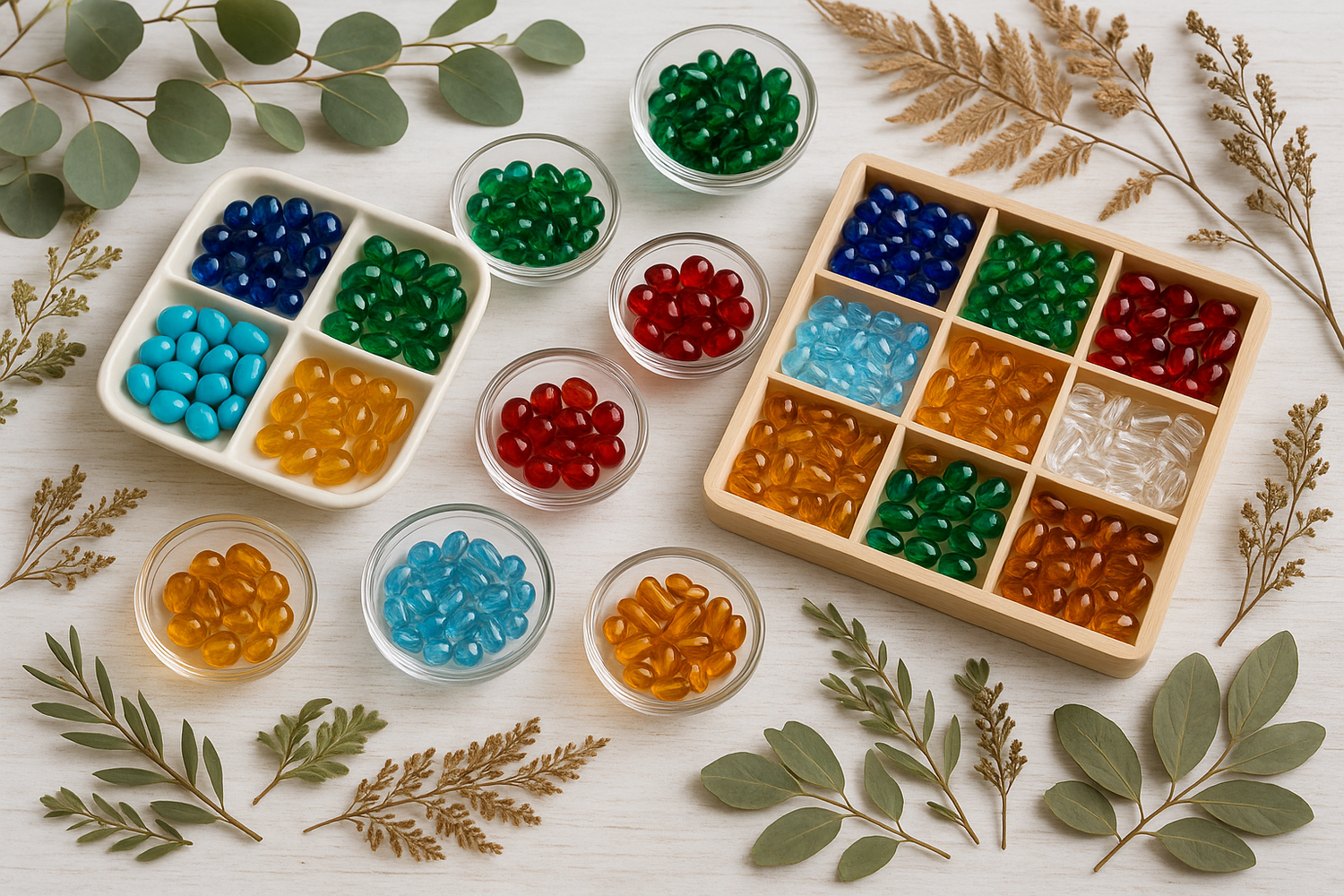 can you change the table to a white washed table and add some dried greenery